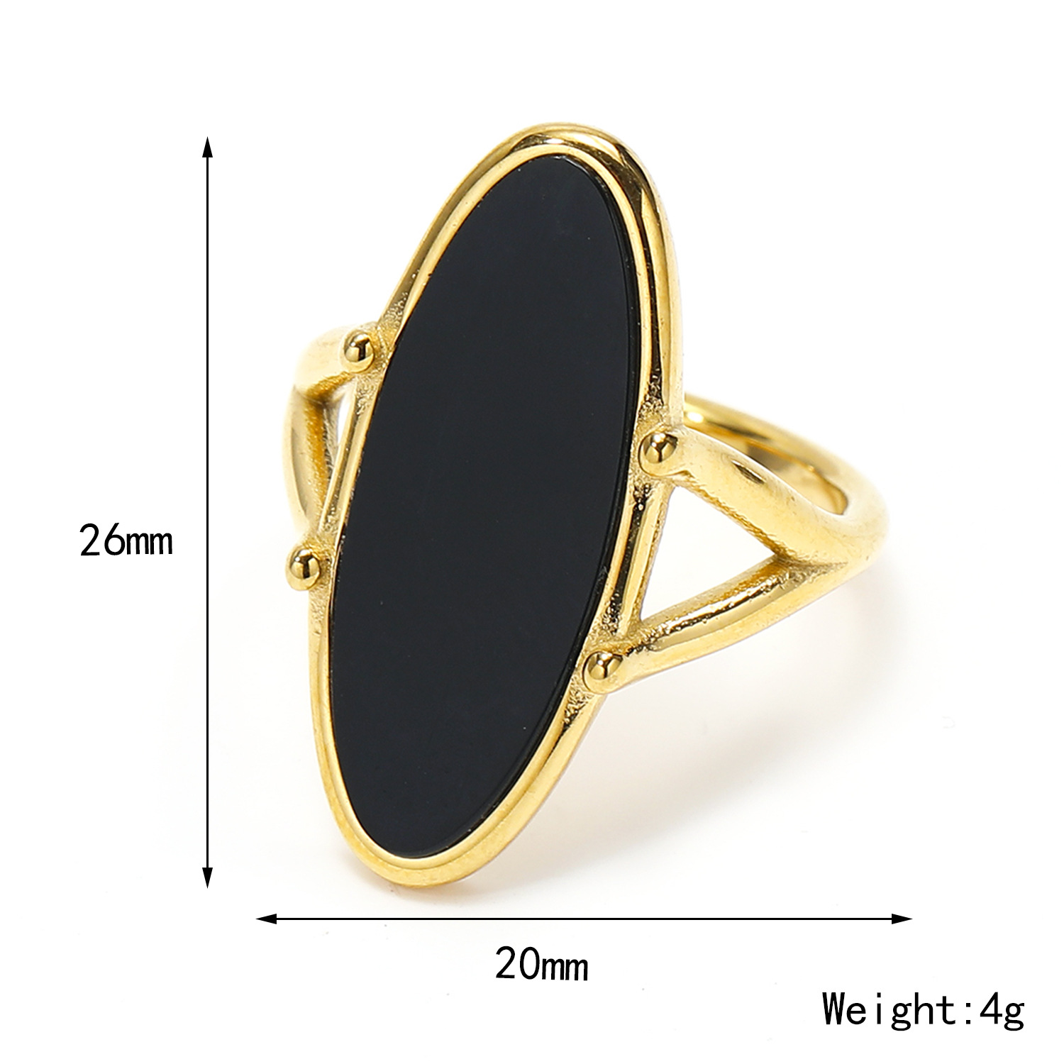 6g Weight Real Gold Plated Plating Material Shell Inlay Material Rings Classification Real Gold Plated Color Block 304 Stainless Steel Simple Style Classic Style Waterproof Non Tarnish Rings