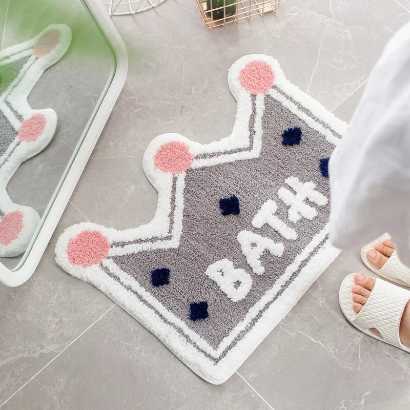 Cute Bathroom Irregular Absorbent Mat Geometric Abstract Toilet Door Mat Dressing Room Cloakroom Decorative Carpet