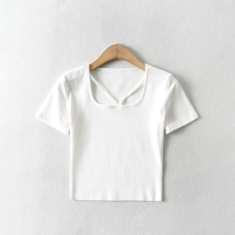 solid color slim T-shirt NSHS47171