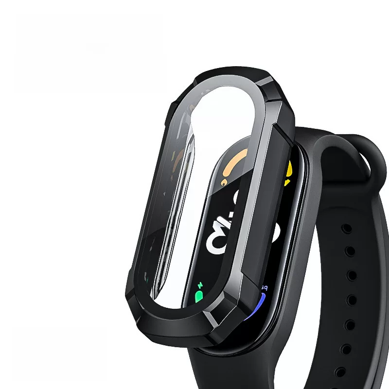 Защитный чехол и защитная пленка (Xiaomi Mi Band 9/8/7/6/5/4), броня или простой корпус из ПК, закалённая плёнка