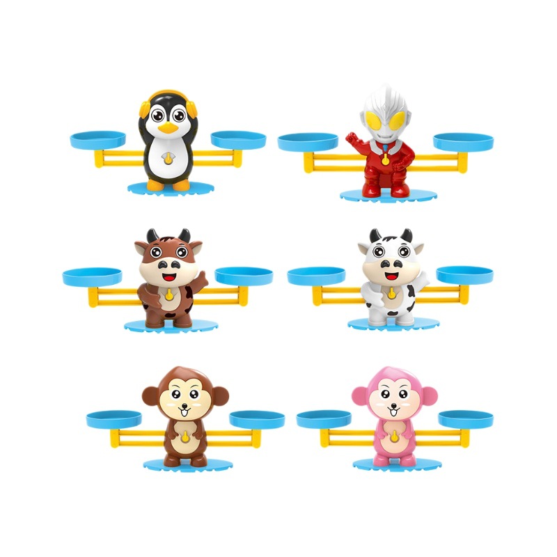Balanza digital transfronteriza Mono/Vaca Educación temprana para niños Aritmética y resta Juego de equilibrio Juguetes de mesa para padres e hijos