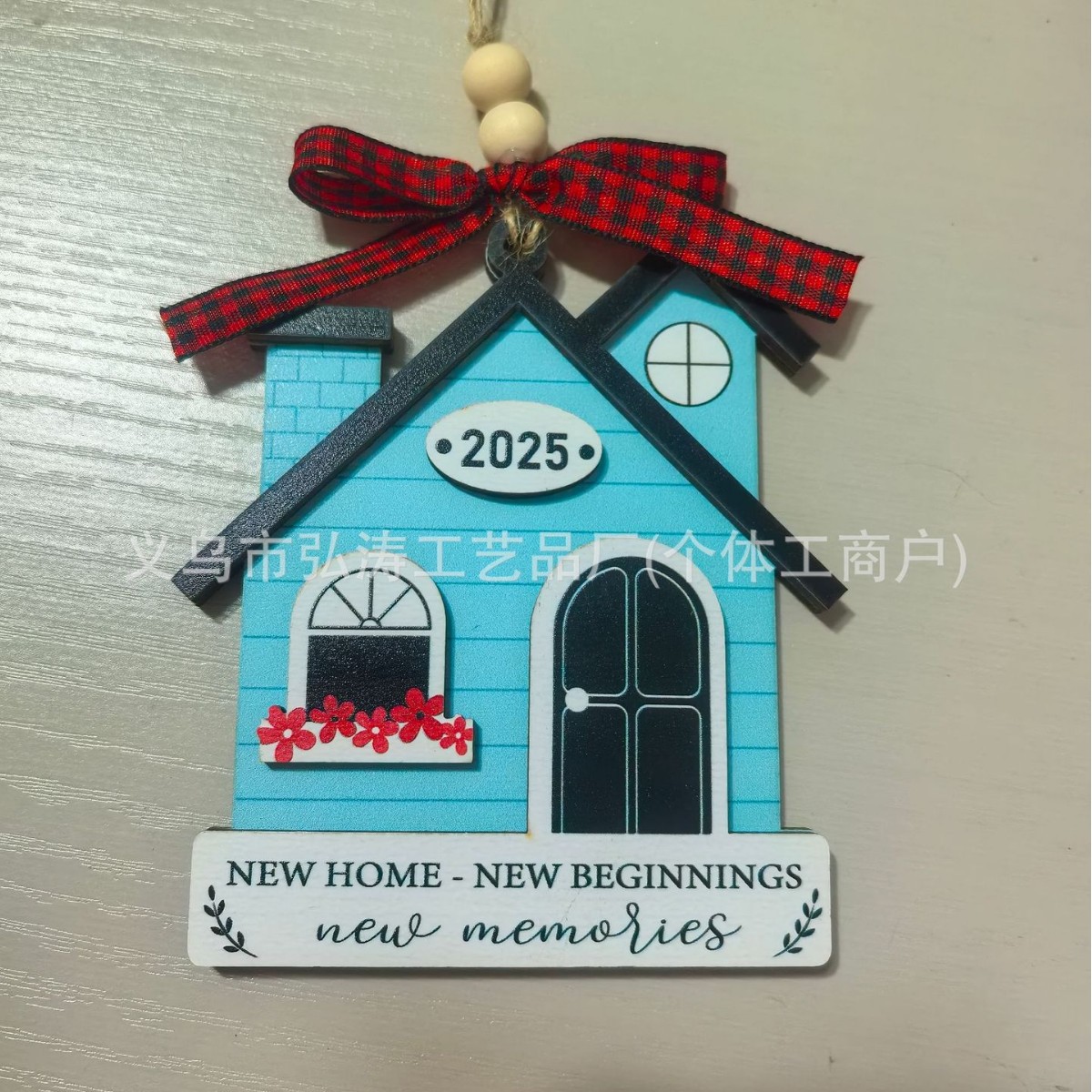 Decoración colgante 2026 nuevo mejor regalo de mudanza decoración de madera decoración para el hogar decoración del árbol de Navidad rojo