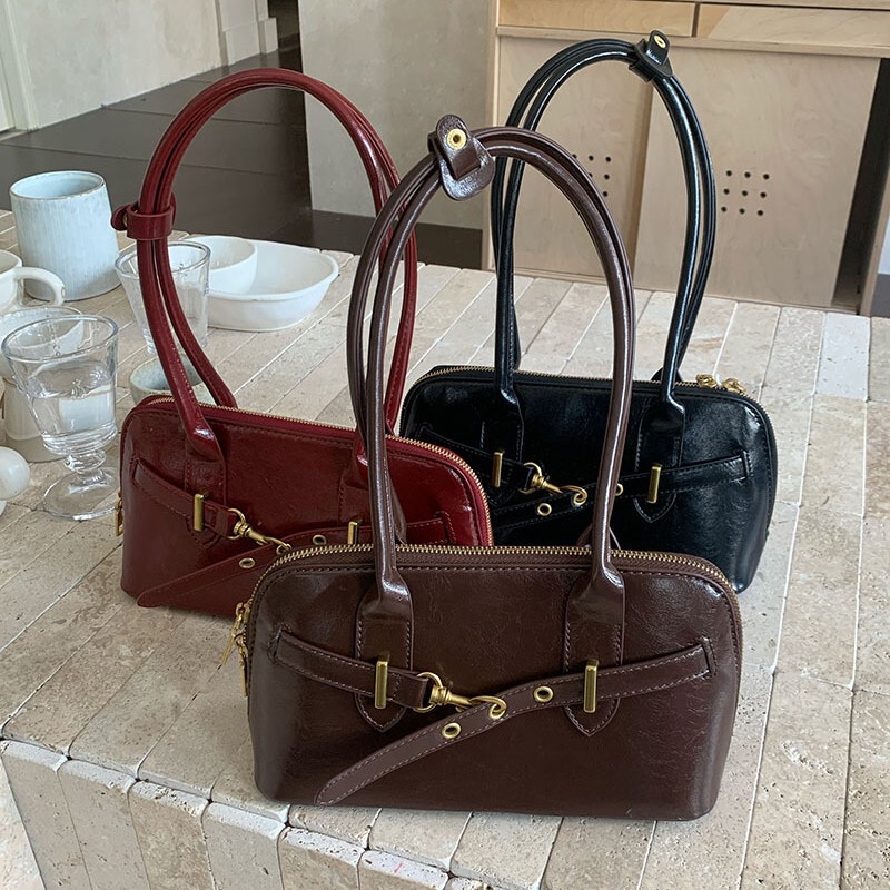Vintage Handheld Commuter Bag for Women, Autumn 2026 New Trendy Korean Style Niche Underarm Bag, Large Capacity Bowling Bag Vintage Handheld Commuter Bag for Women, Autumn 2026 New Trendy Korean Style Niche Underarm Bag, Large Capacity Bowling Bag