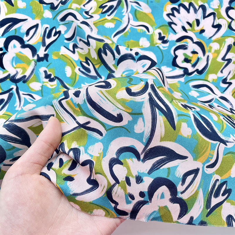 布艺岛 彩色抽象扎染印染印花碎花棉布纯棉麻面料 连衣裙汉服布料