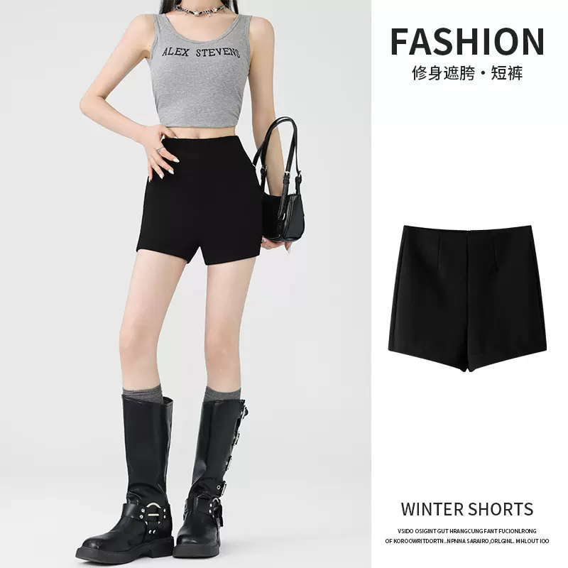 H553黑色西装短裤女夏季新款高腰显瘦休闲运动小个子百搭辣妹热裤