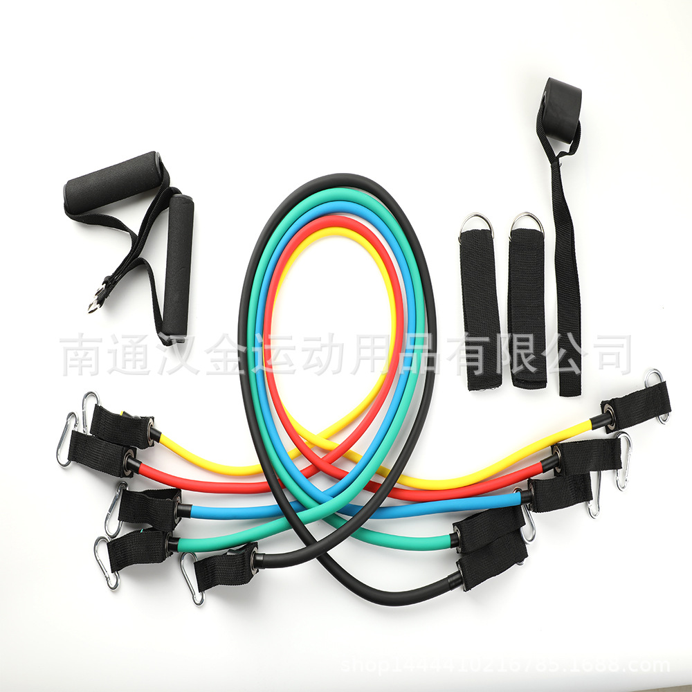 Dispositivo de tensión de 11 piezas cuerda de tensión banda elástica 150 libras 100 libras banda de tensión de látex dispositivo de tensión de fitness de látex