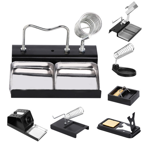 Factory direct sales all-metal soldering iron stand square soldering iron stand multi-functional tin wire stand simple cast iron soldering iron stand