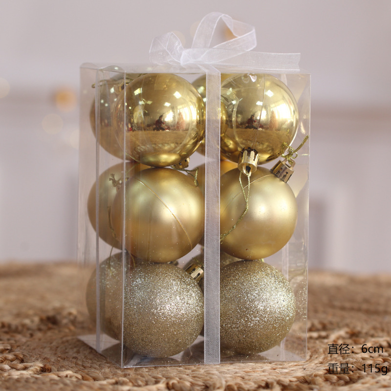 2025 nuevas decoraciones de Navidad pintadas cabañas árbol de Navidad colgante rojo y blanco bola de Navidad al por mayor