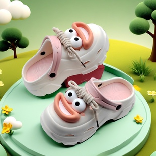 EVA Summer New Thick Sole Cave Shoes Women's Outwear Fashion Heightened Non-slip Sandals Cartoon Beach Shoes Sandals
