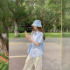 Yunmingsha 2024 Design Polo Collar Short-sleeved Shirt Coat Women's Summer Bow Embroidered Mid-length Top