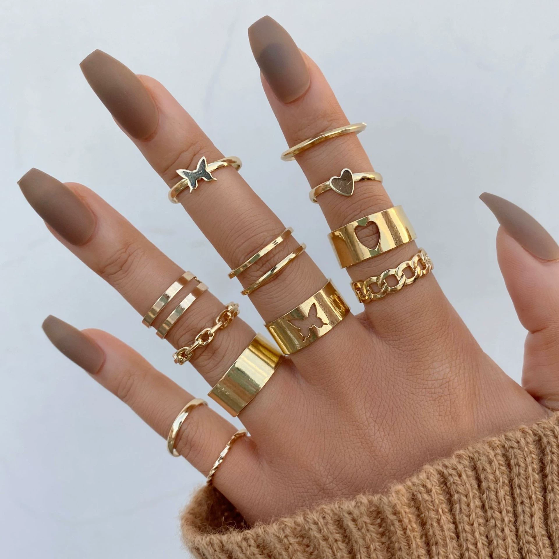 Креативное кольцо, геометрический набор, AliExpress, простой и элегантный дизайн, яркий запоминающийся стиль