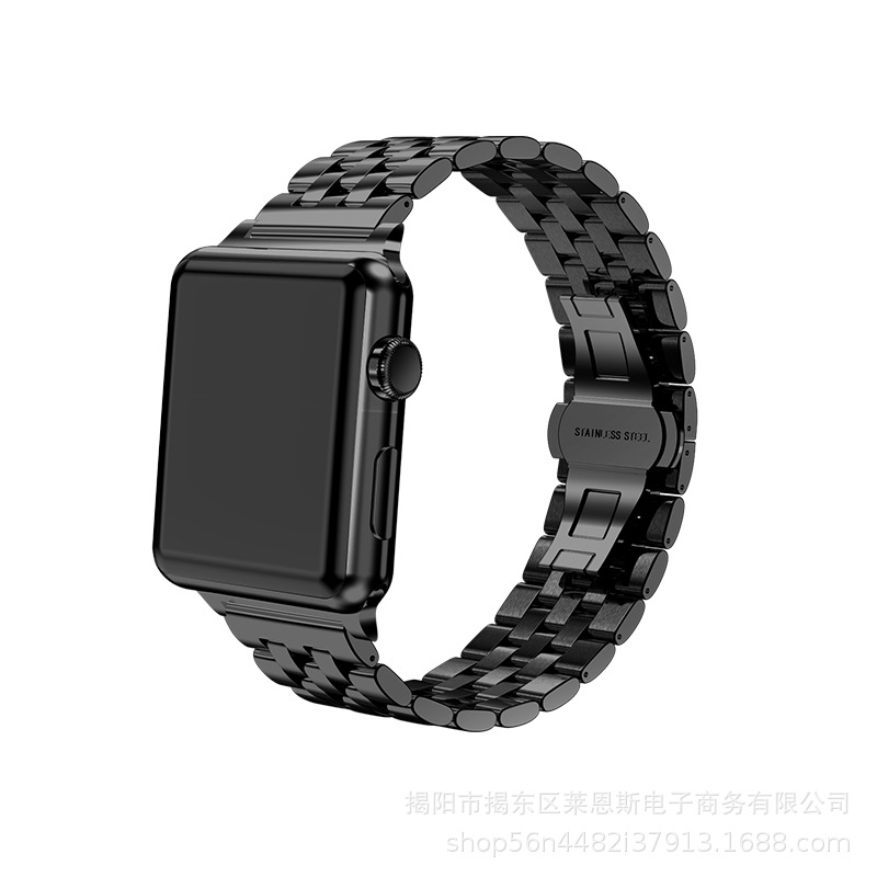 Aplicable a Apple Watch Samsung S1 Huawei nueva correa de reloj inteligente de acero inoxidable de metal de cinco cuentas