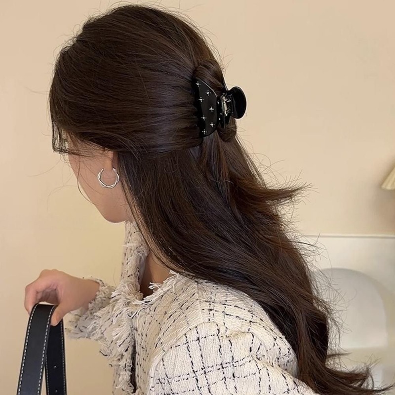 满天星醋酸发夹女2025年新款后脑勺鲨鱼夹子轻奢小众抓夹镶钻头饰|undefined