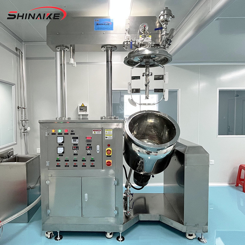 100L双向搅拌升降真空乳化机化妆品均质乳化机液压升降乳化机厂家