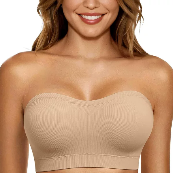 Push up Strapless Bras for Women Supportive Bandeau Bra Non
