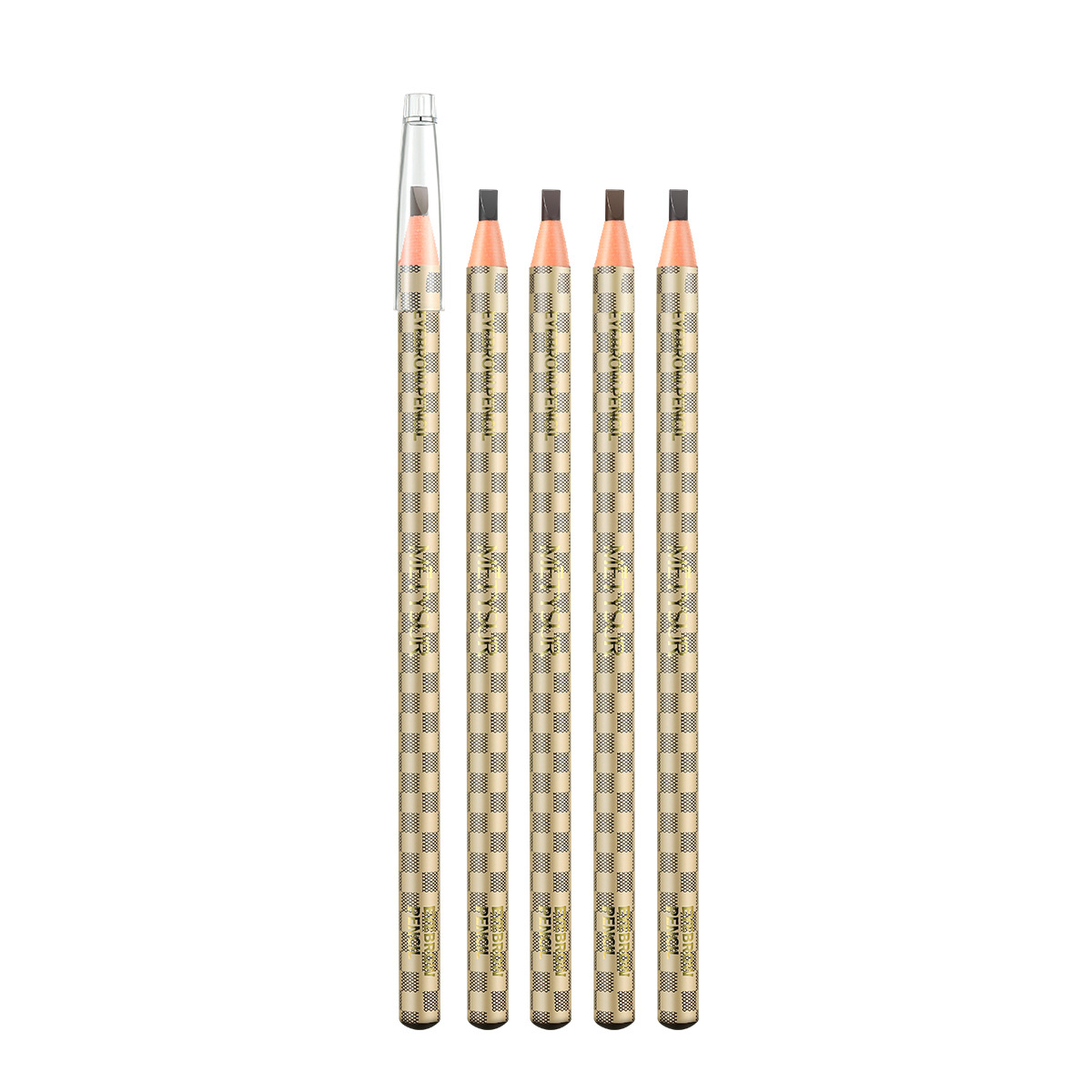 METYSUR Polygonum multiflorum fino tridimensional dibujo ceja lápiz maquillaje color renderizado impermeable al sudor-resistente no fácil de manchas de maquillaje pluma