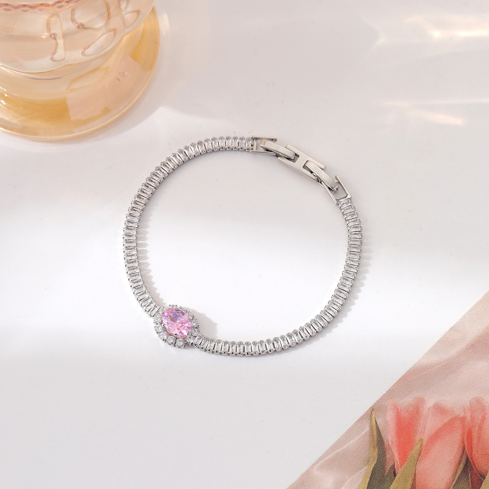 11g Weight Zircon Inlay Material Bracelets Classification Copper Chain Material 1 Piece Quantity Daily Occasion Copper Material Water Droplets, Heart Shape, Flower Pattern Women's Gender Inlay Design Shiny, IG Style Style Copper Inlay Water Droplets Heart Shape Flower Zircon Copper Bracelets 13