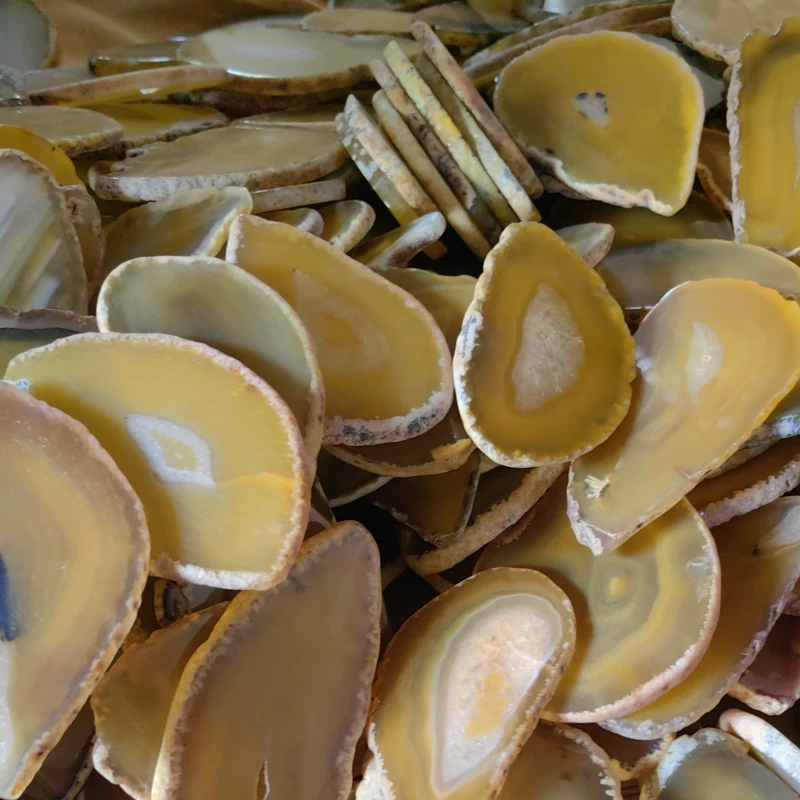 Жёлтый кусочек агата, украшение с формой для DIY