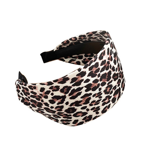 Double the relaxation!  Retro knitted leopard print widened headband women's high skull fashion hairband headband hairpin headwear