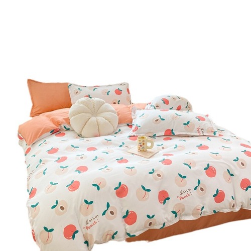 Four Seasons Cartoon Aloe Vera Cotton Four-piece Set Qilefu Cotton AB Version Cartoon Bedding 4-piece Set Three-piece Set