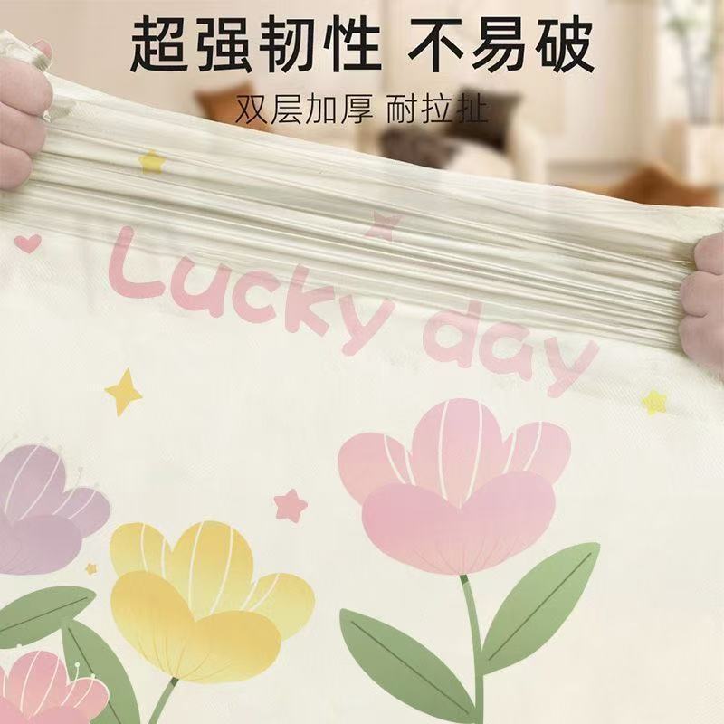 破れない香りのカラフルな花のゴミ蚊よけフラワー印刷厚みのあるポータブル家庭用大型キッチン寮デコレーションバッグ|undefined