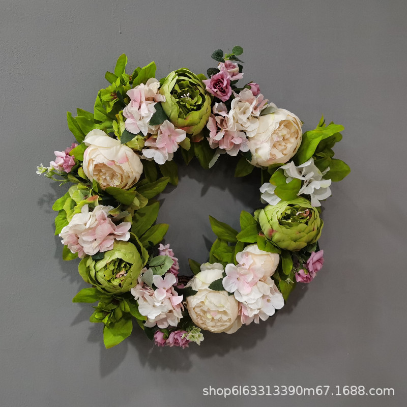 Peonía artificial guirnalda colgante decoración puerta decoración boda dintel fotografía boda sala de estar decoración floral fábrica directa al por mayor