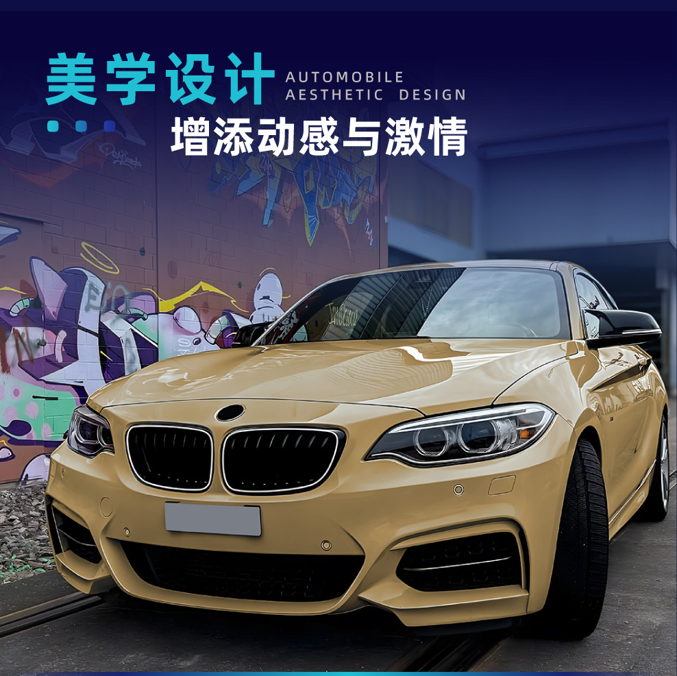 Suitable for BMW 2 Series F22 F23 2014-2019 single/dual line three-color LED illuminated grille modification parts
