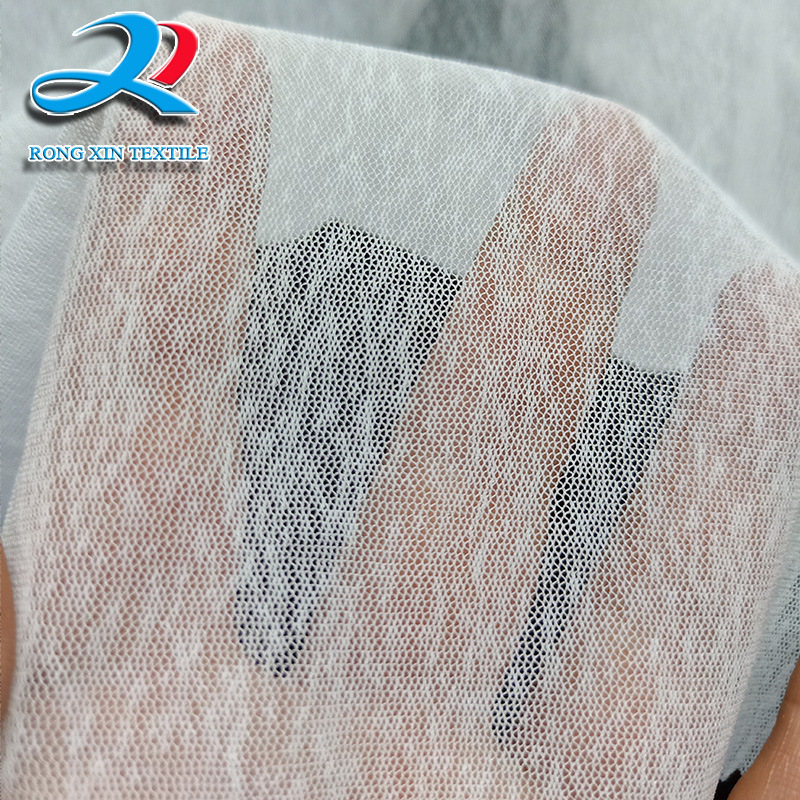 厂家批发经编弹力网眼布竹节纱韩国网时尚新颖女装印花面料防亚麻