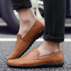 Men's Leather Shoes Spring Men's Shoes Breathable Versatile British Business Leather Shoes Youth One-Piece Bean Shoes Casual Shoes