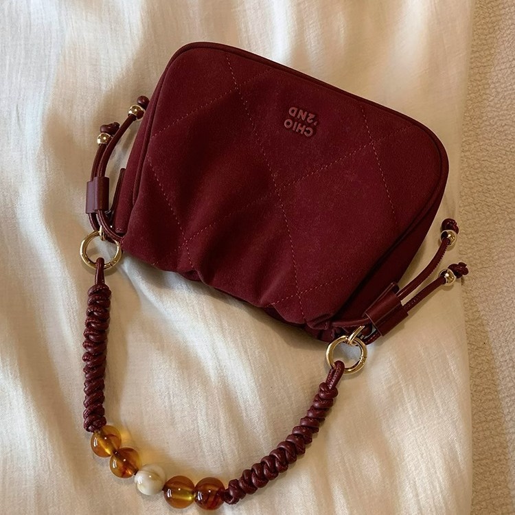 Southern Wind chio2nd Cloud Velvet Amber Cloud Bag mujer 2024 nuevo bolso de boda rojo con un solo hombro en otoño e invierno