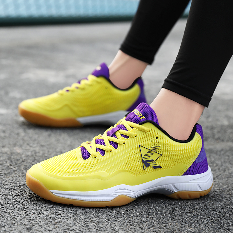 Cross-Border Cushioning and Rebound Badminton Shoes for Men and Women, Lightweight and Breathable Table Tennis Shoes for Female Students, Comfortable Non-Slip Tennis Shoes