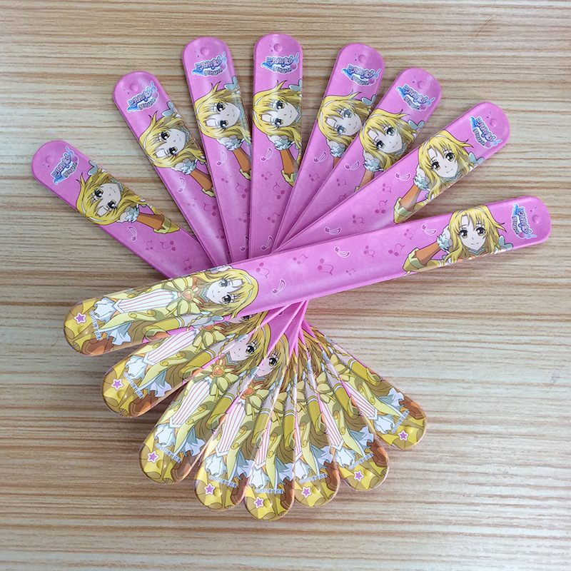 定制硅胶丝印转印卷尺啪啪圈215*25mm 模内转印拍拍手环 拍拍表带