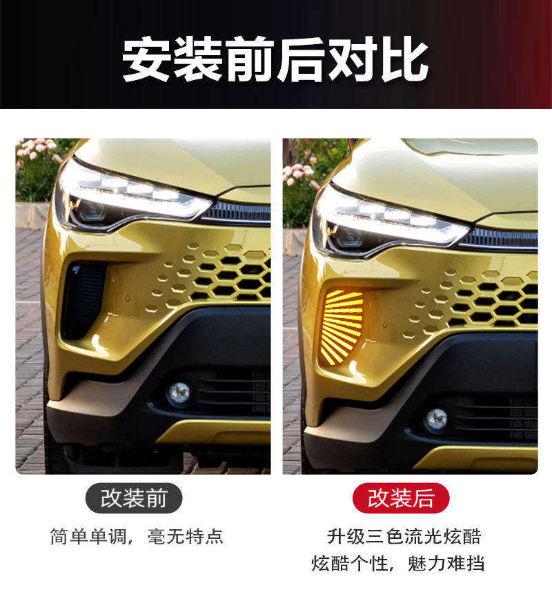 Suitable for 25-26 Models of Toyota Corolla Cross, Special Modified Led Daytime Running Lights, Front Fog Lights