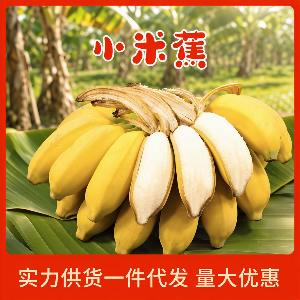 正宗小米蕉 代发广西新鲜绿皮香蕉当季批发10斤芭产地直发包邮