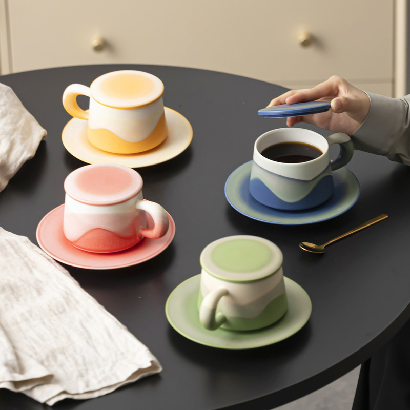 High-Appearance Gradient Ceramic Mug for Home Use, Fresh Style Afternoon Tea Kiln-Fired Coffee Cup Gift High-Appearance Gradient Ceramic Mug for Home Use, Fresh Style Afternoon Tea Kiln-Fired Coffee Cup Gift