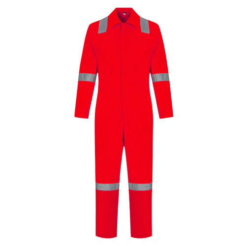 Pure Cotton One-Piece Workwear Set for Men, Reflective, Durable, and Stain-Resistant, Machine Maintenance and Welding Worker, Shipyard and Port Custom Safety Uniform