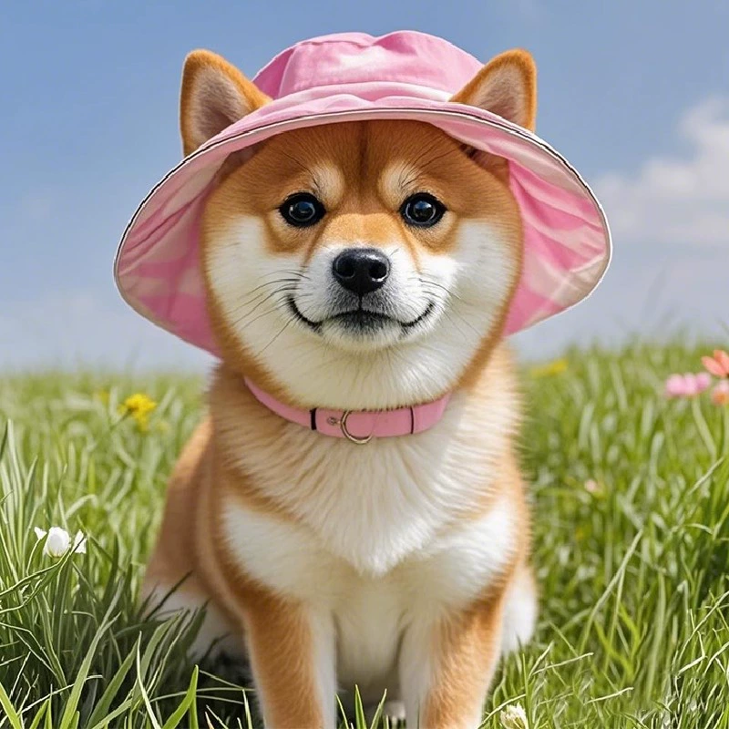 Шляпа для домашних животных Шиба-ину, розовая шляпа с открытым ухом для собаки и кошки, летняя уличная рыбацкая шляпа, шляпа от солнца для кота Девон, корги