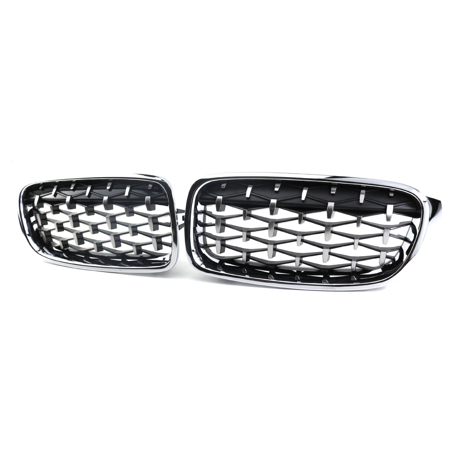 (2개) BMW 3 시리즈 수정 된 F30 그릴 공기 흡입 그릴 밝은 검은 색 실버 점 GYPSOPHILA 320LI 3 시리즈를 위해 적당한