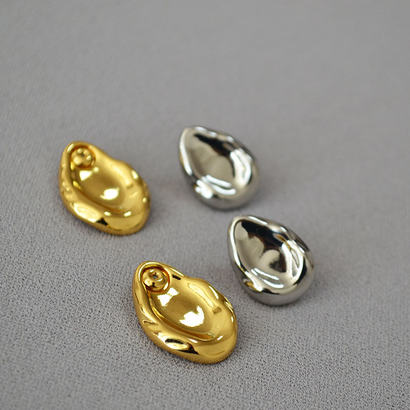 Mixed Metal, Plating Design 1 Pair Streetwear Water Droplets Heart Shape Mixed Metal Plating Brass Ear Studs