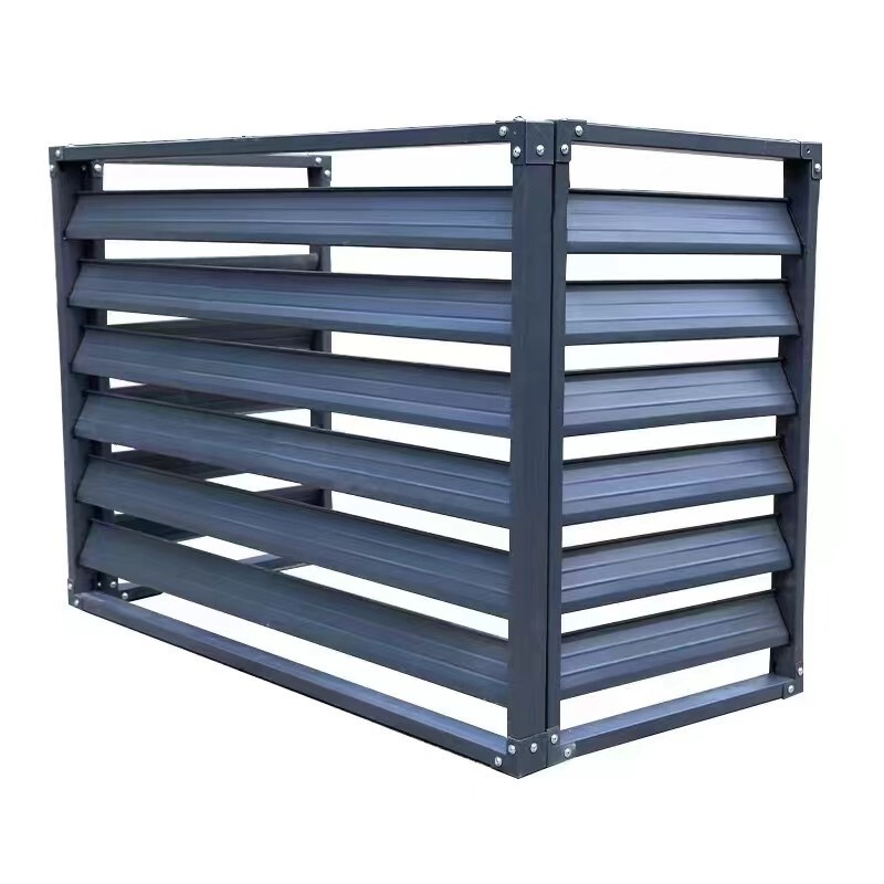 Air Conditioner Outdoor Unit Cover Aluminum Alloy Zinc Steel Louver Air Conditioner Cover Grille Outdoor Air Conditioner Rainproof Aluminum Alloy Protective Cover