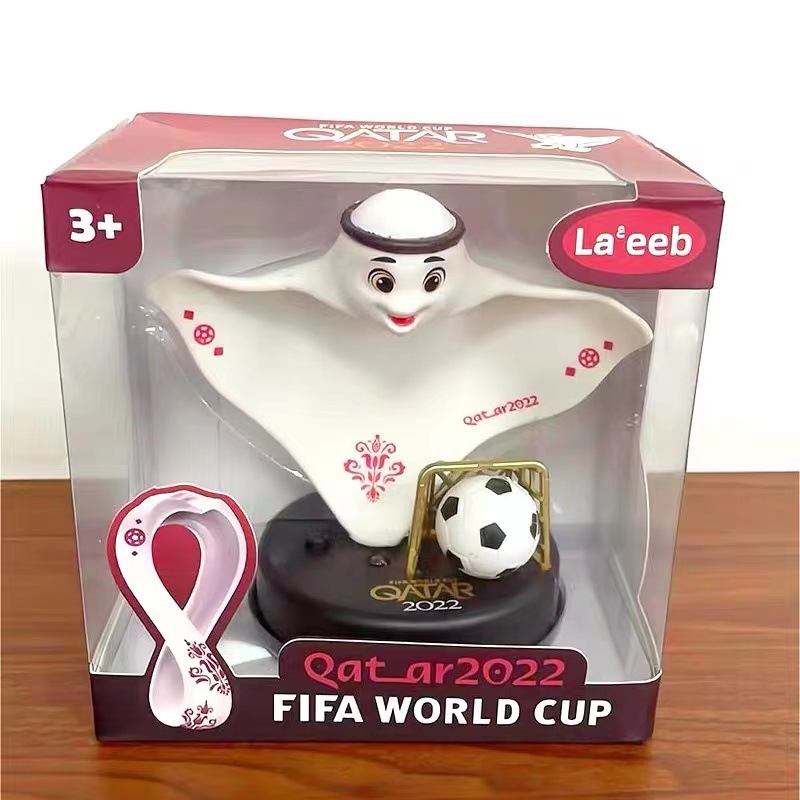 2022卡塔爾世界杯球迷用品足球吉祥物擺件鑰匙扣紀念裝飾大力神杯