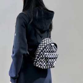 韩国MLB双肩包复古老花NY字母满印时尚休闲旅行背包学生上课书包