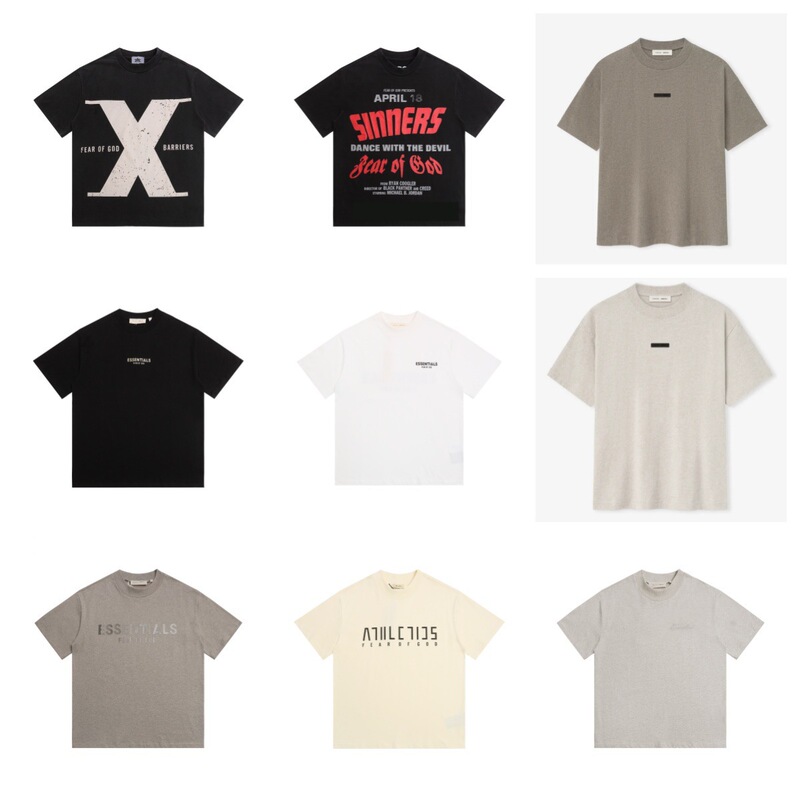 American high street cross-border trendy brand FOG sub-line ESS letter print casual short-sleeve T-shirt, unisex American high street cross-border trendy brand FOG sub-line ESS letter print casual short-sleeve T-shirt, unisex