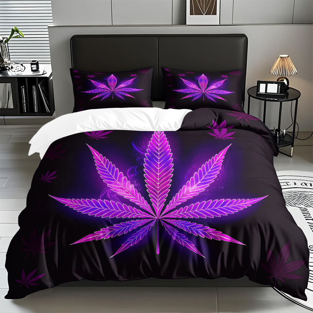 TEMU / JIT comercio exterior hogar patrón de hojas de colchón molido cubierta de colchón de tres piezas de fábrica directa a la figura puede fijarse