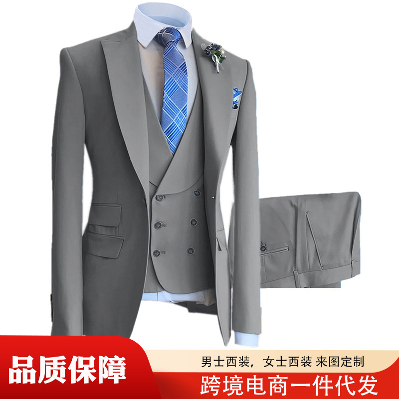 Factory direct men's suit suit men's suit three-piece best man groom wedding dress small suit suit