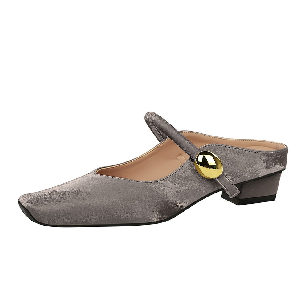 1062-1 European And American Style Shallow Half-slippers For Women, Chunky Low-heel Square-toed Mary Jane With A Single_vogvips.com