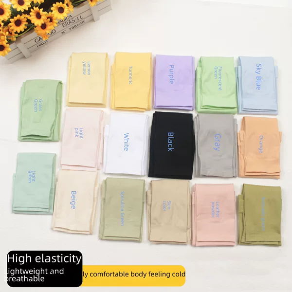 Long Sun Protection Ice Sleeves Wholesale Nylon Simple Plus Size Ice Silk Sleeves Unisex Short Sleeves Solid Color Custom