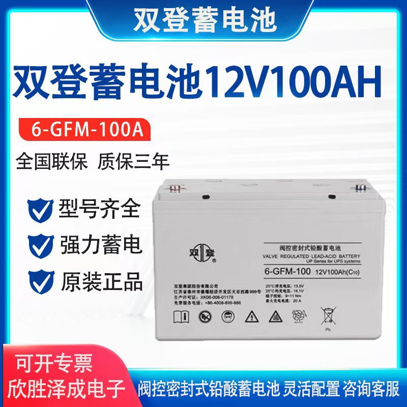 6-GFM-100 12V100AH双登蓄电池阀控密封式免维护铅酸电池