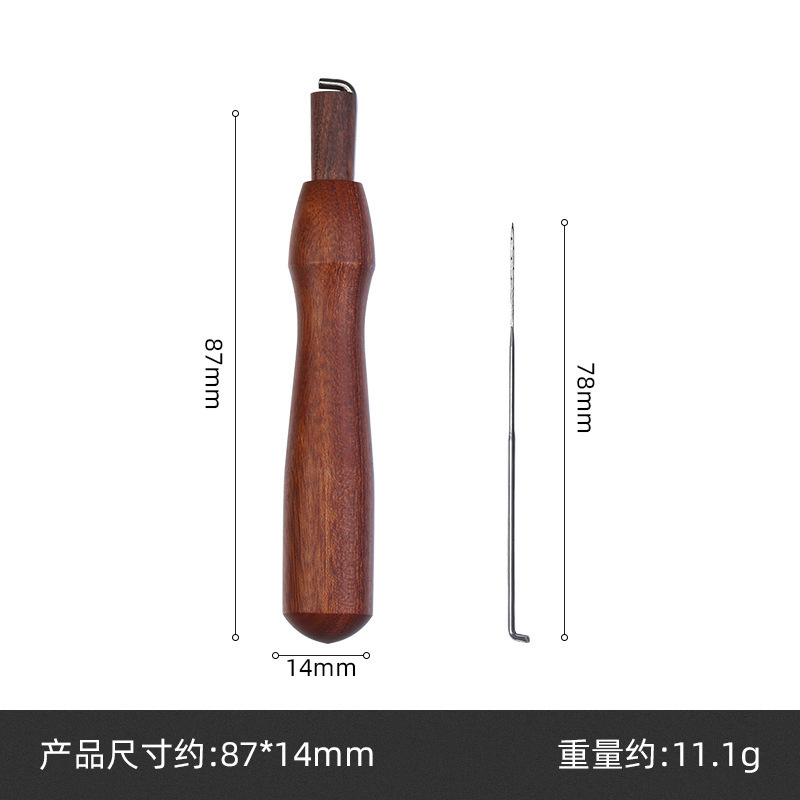 羊毛フェルトスタンパー（針付きウッドカラーウッドスタンパー） 手芸用フェルトニードルペン 木製パンチニードルホルダー|undefined