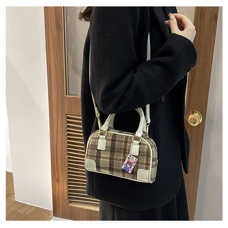 Borsa a tracolla a quadri per donna, elegante borsa a spalla tartan_voghion.com